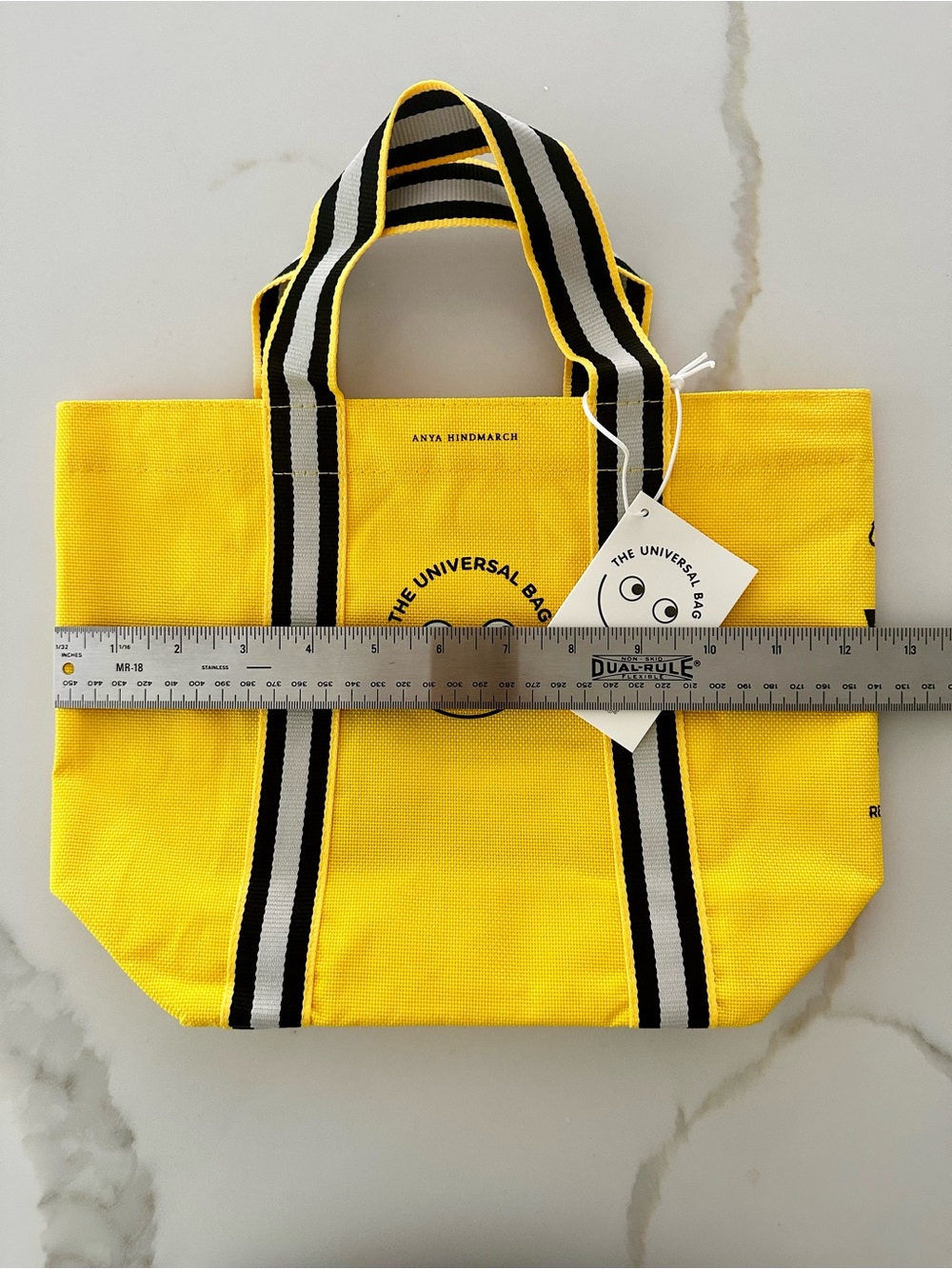 Selfridges Selection X Anya Hindmarch Logo-Print Mini Canvas Tote Universal Bag - Picture 4 of 5